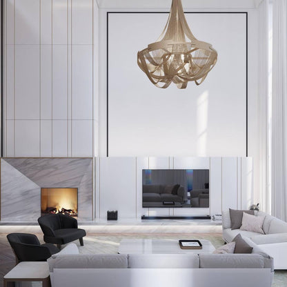 Tassel Aluminum Chain Chandelier - Adjustable Height, Modern Design