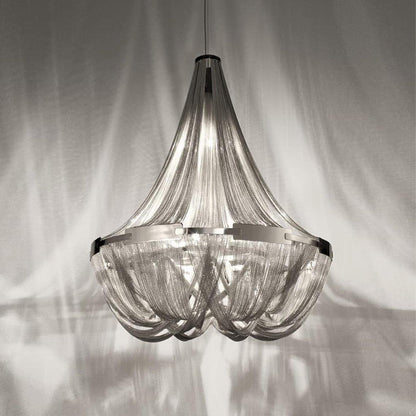 Tassel Aluminum Chain Chandelier - Adjustable Height, Modern Design