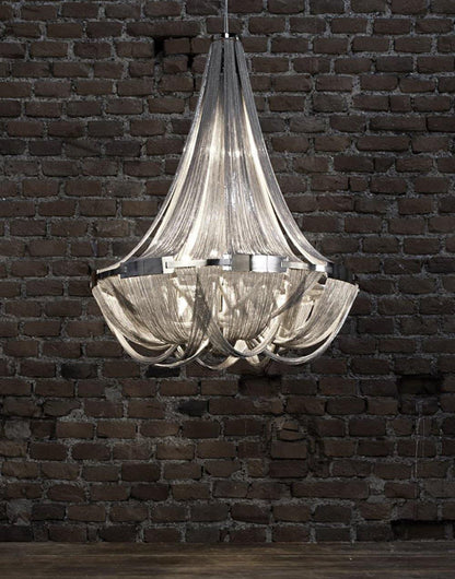Tassel Aluminum Chain Chandelier - Adjustable Height, Modern Design
