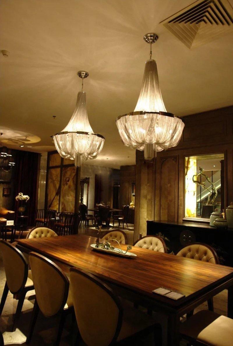 Tassel Aluminum Chain Chandelier - Adjustable Height, Modern Design