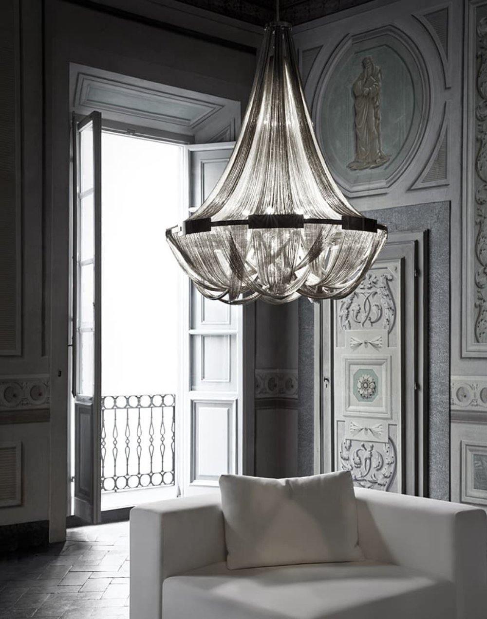 Tassel Aluminum Chain Chandelier - Adjustable Height, Modern Design