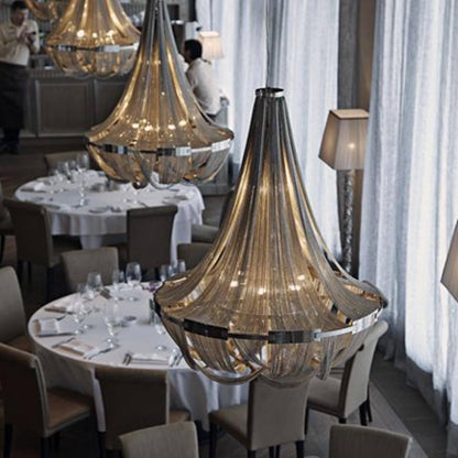 Tassel Aluminum Chain Chandelier - Adjustable Height, Modern Design
