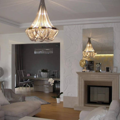Tassel Aluminum Chain Chandelier - Adjustable Height, Modern Design