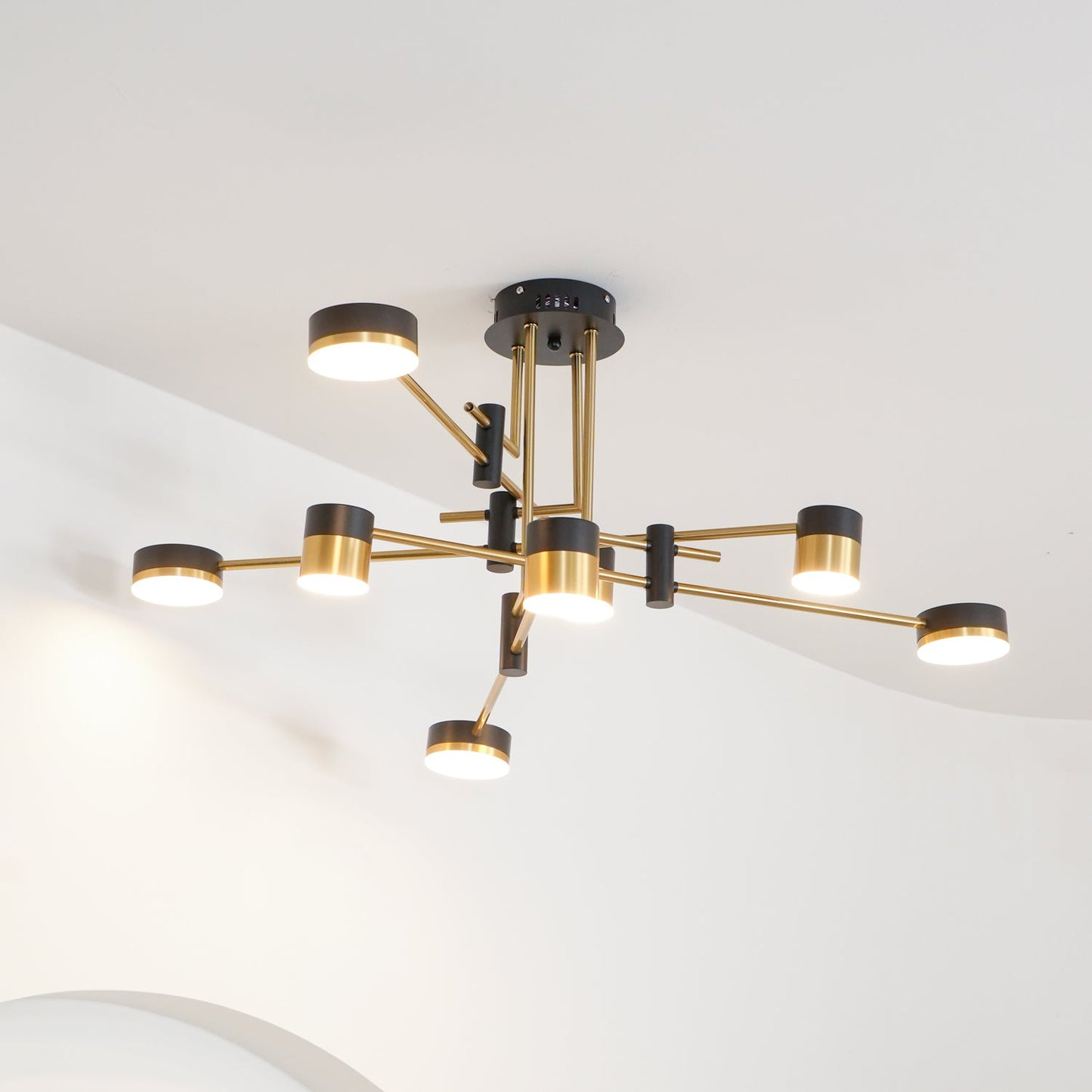 Elegant Spider Jewel Chandelier with Adjustable Arms & Crystal Accents