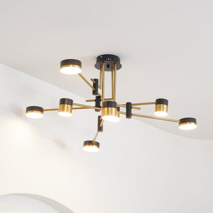 Elegant Spider Jewel Chandelier with Adjustable Arms & Crystal Accents