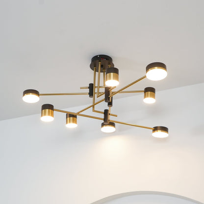 Elegant Spider Jewel Chandelier with Adjustable Arms & Crystal Accents