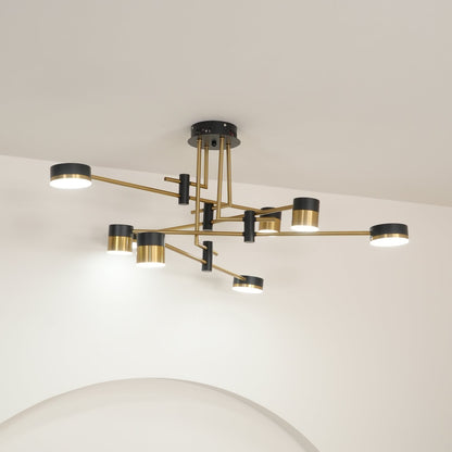 Elegant Spider Jewel Chandelier with Adjustable Arms & Crystal Accents