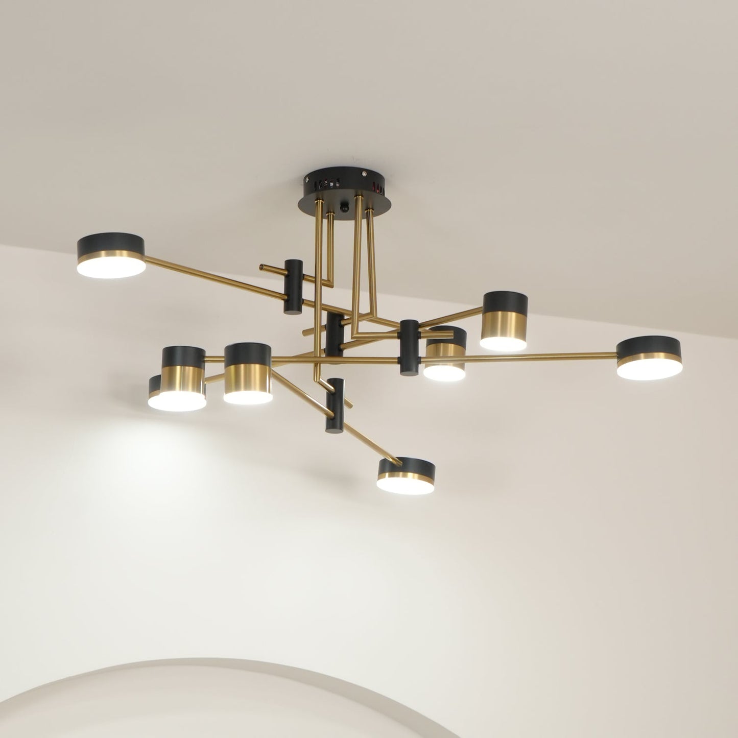 Elegant Spider Jewel Chandelier with Adjustable Arms & Crystal Accents