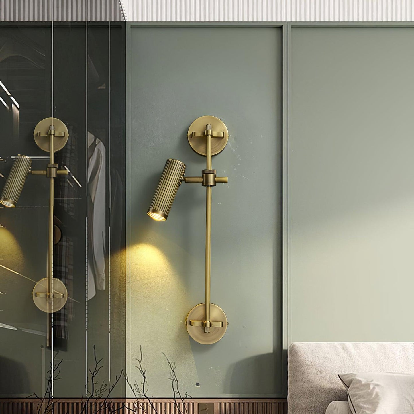 Adjustable Spot Rail Wall Light with LED Bulbs and Rotatable Head