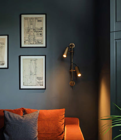 Adjustable Spot Rail Wall Light with LED Bulbs and Rotatable Head