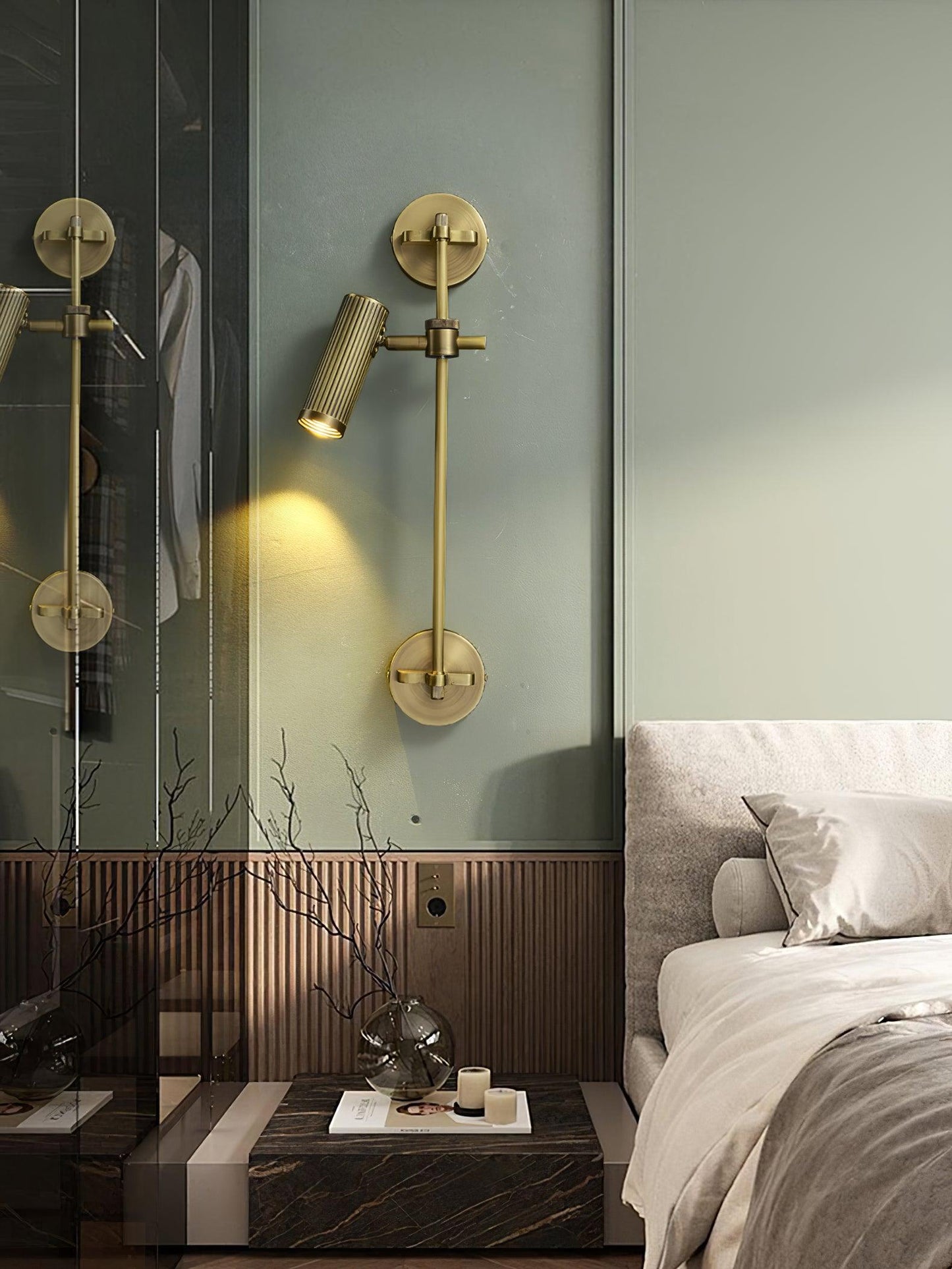 Adjustable Spot Rail Wall Light with LED Bulbs and Rotatable Head