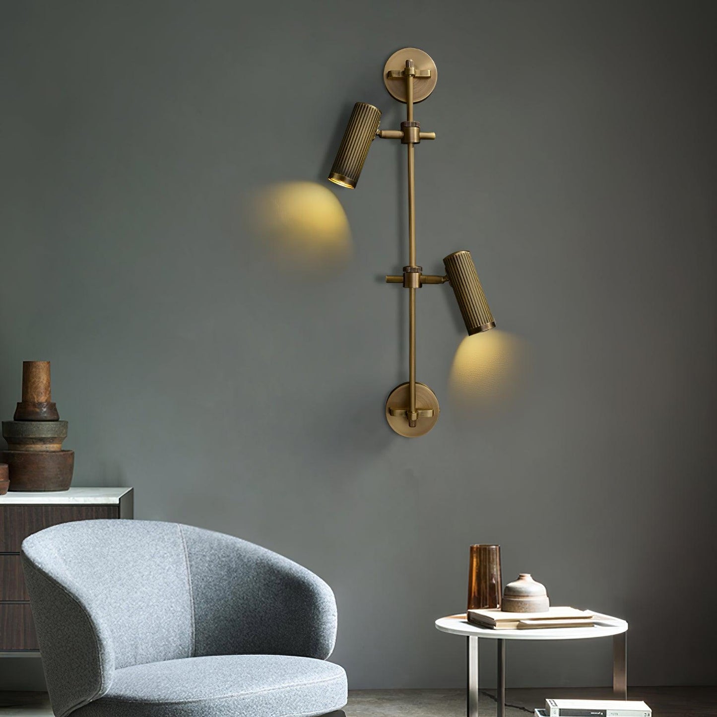 Adjustable Spot Rail Wall Light with LED Bulbs and Rotatable Head