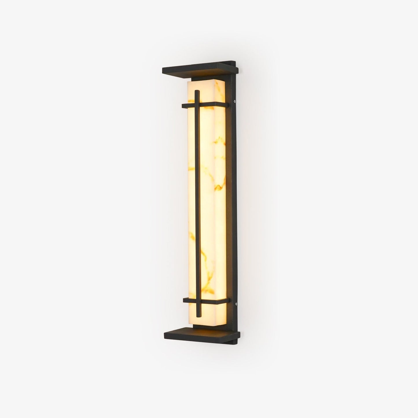 Square Outdoor Alabaster Wall Light - Weather-Resistant, Energy-Effici