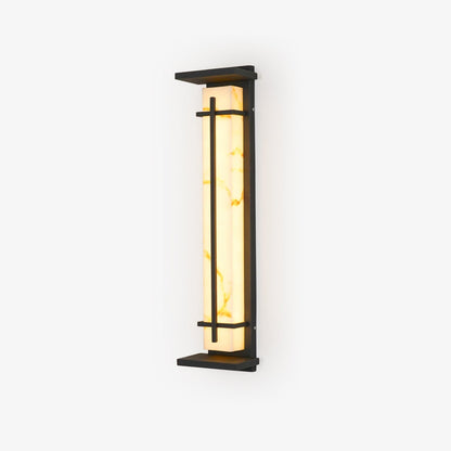 Square Outdoor Alabaster Wall Light - Weather-Resistant, Energy-Effici