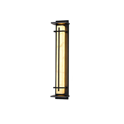 Square Outdoor Alabaster Wall Light - Weather-Resistant, Energy-Effici