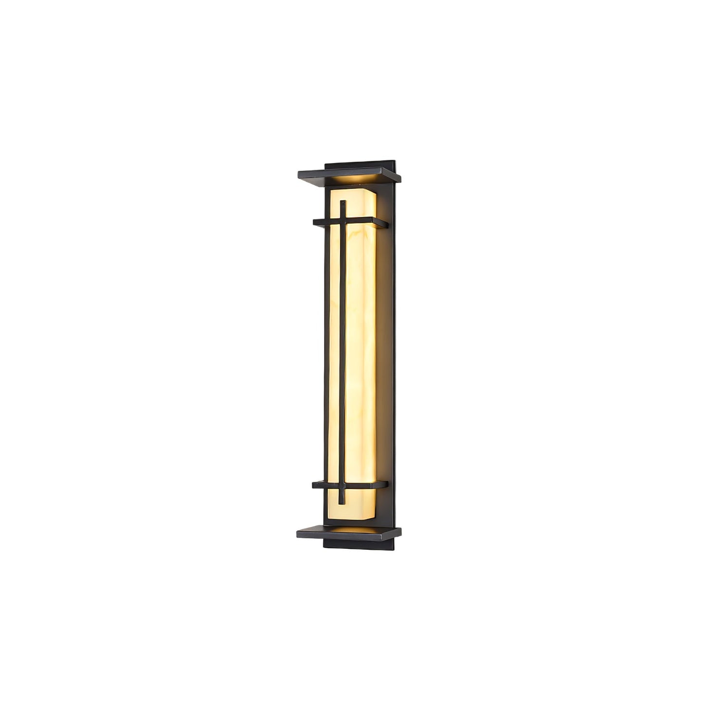 Square Outdoor Alabaster Wall Light - Weather-Resistant, Energy-Effici