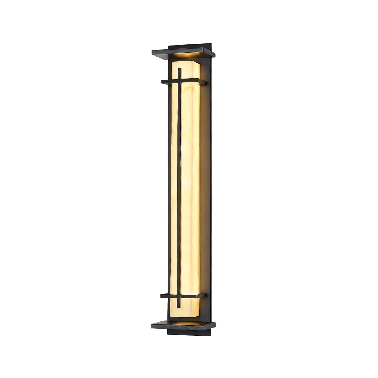 Square Outdoor Alabaster Wall Light - Weather-Resistant, Energy-Effici
