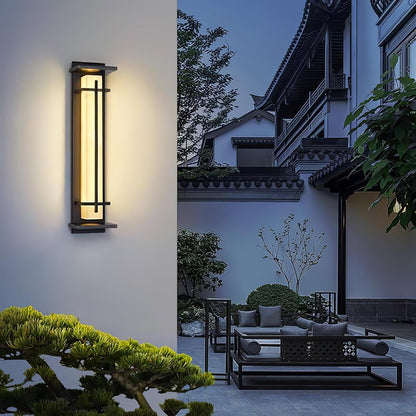 Square Outdoor Alabaster Wall Light - Weather-Resistant, Energy-Effici