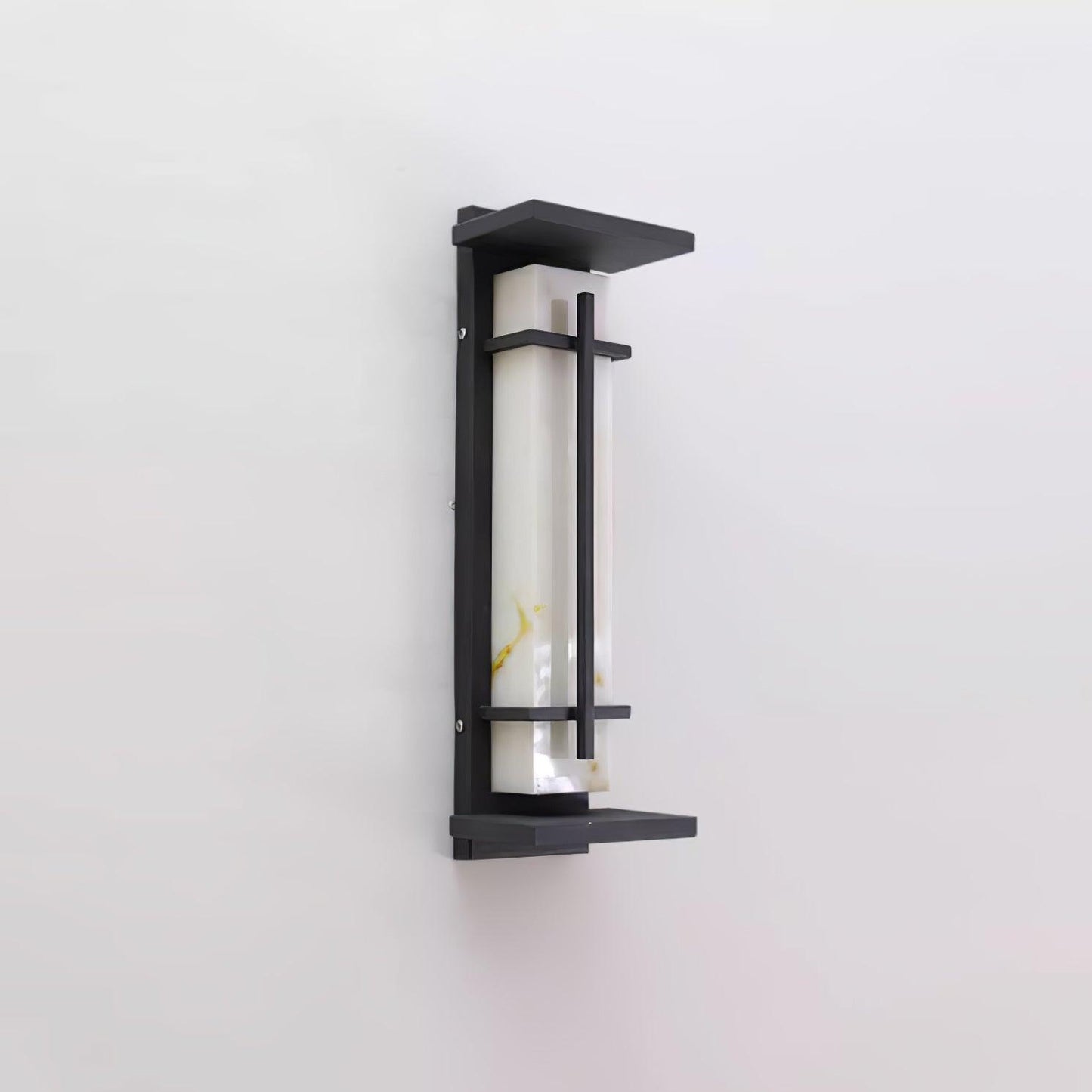 Square Outdoor Alabaster Wall Light - Weather-Resistant, Energy-Effici