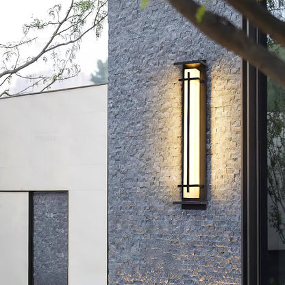 Square Outdoor Alabaster Wall Light - Weather-Resistant, Energy-Effici
