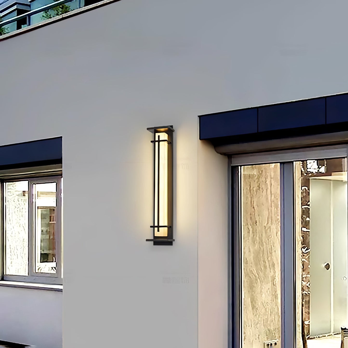 Square Outdoor Alabaster Wall Light - Weather-Resistant, Energy-Effici