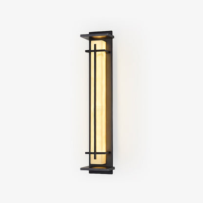 Square Outdoor Alabaster Wall Light - Weather-Resistant, Energy-Effici