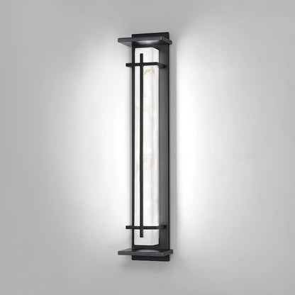 Square Outdoor Alabaster Wall Light - Weather-Resistant, Energy-Effici