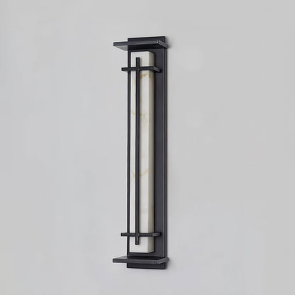 Square Outdoor Alabaster Wall Light - Weather-Resistant, Energy-Effici