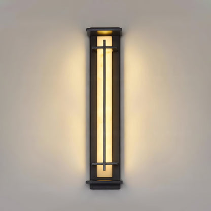 Square Outdoor Alabaster Wall Light - Weather-Resistant, Energy-Effici