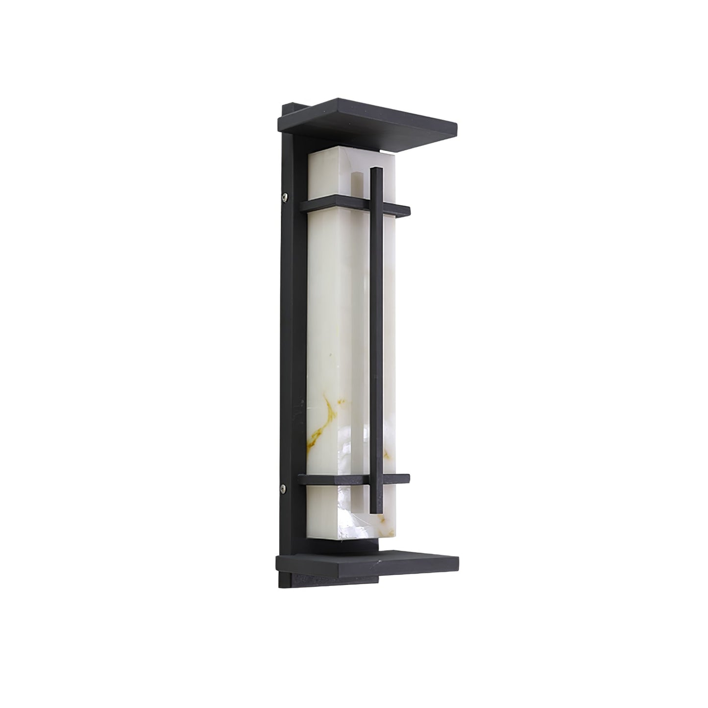 Square Outdoor Alabaster Wall Light - Weather-Resistant, Energy-Effici
