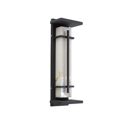 Square Outdoor Alabaster Wall Light - Weather-Resistant, Energy-Effici