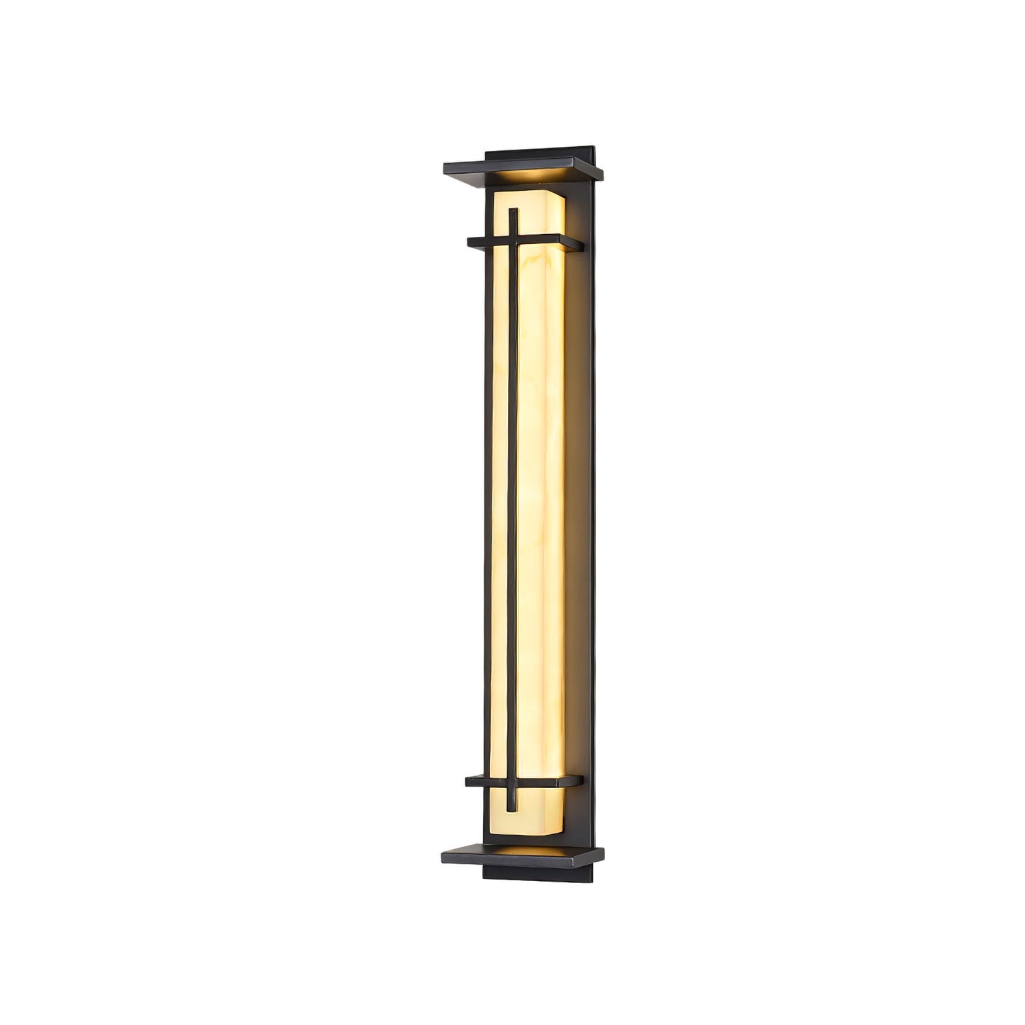 Square Outdoor Alabaster Wall Light - Weather-Resistant, Energy-Effici