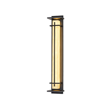 Square Outdoor Alabaster Wall Light - Weather-Resistant, Energy-Effici