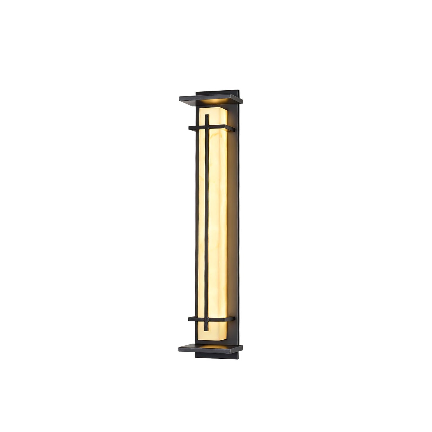 Square Outdoor Alabaster Wall Light - Weather-Resistant, Energy-Effici
