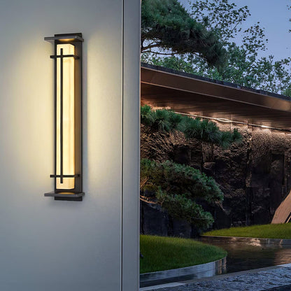 Square Outdoor Alabaster Wall Light - Weather-Resistant, Energy-Effici