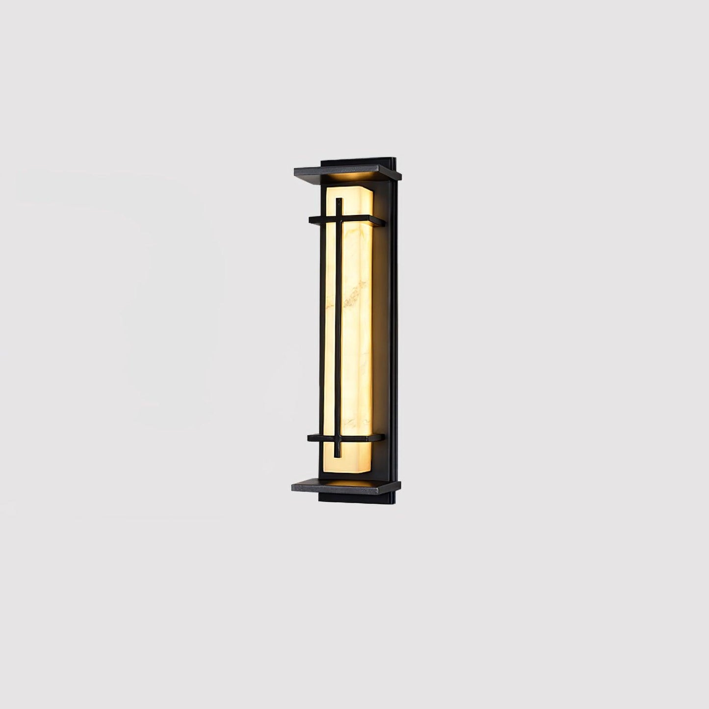 Square Outdoor Alabaster Wall Light - Weather-Resistant, Energy-Effici