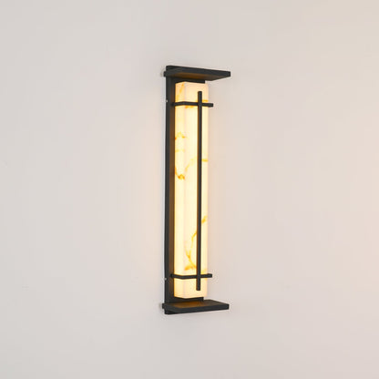 Square Outdoor Alabaster Wall Light - Weather-Resistant, Energy-Effici