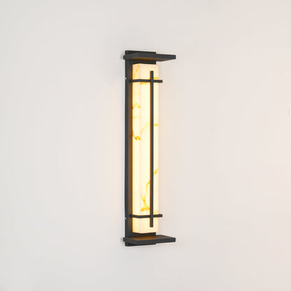 Square Outdoor Alabaster Wall Light - Weather-Resistant, Energy-Effici