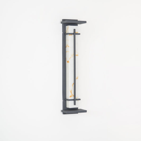Square Outdoor Alabaster Wall Light - Weather-Resistant, Energy-Effici