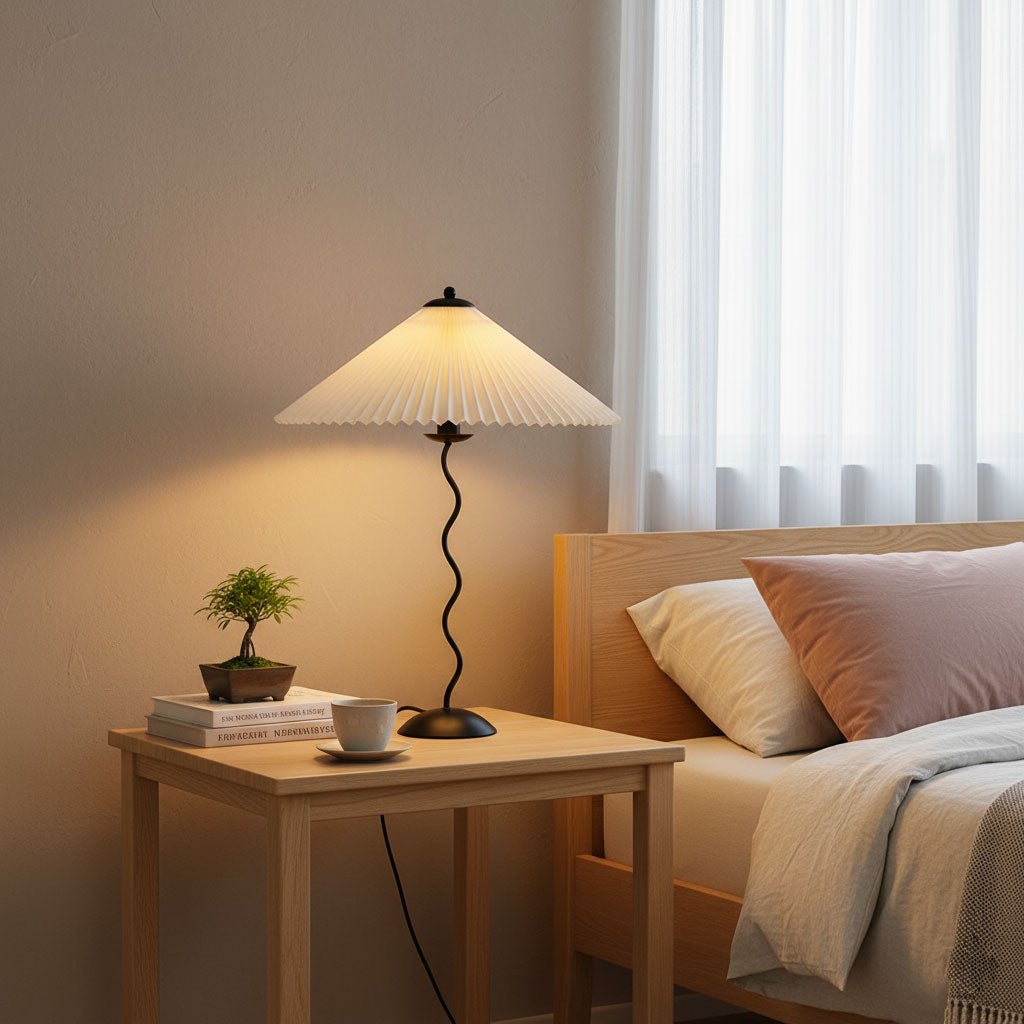 Modern Squiggle Table Lamp with Adjustable Brightness and USB Charging