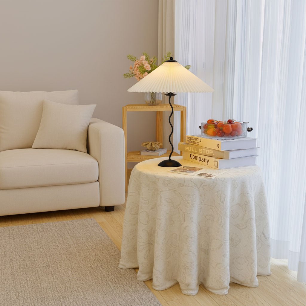 Modern Squiggle Table Lamp with Adjustable Brightness and USB Charging