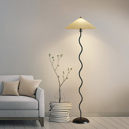 Modern Squiggle Floor Lamp with Adjustable Brightness and Energy-Effic