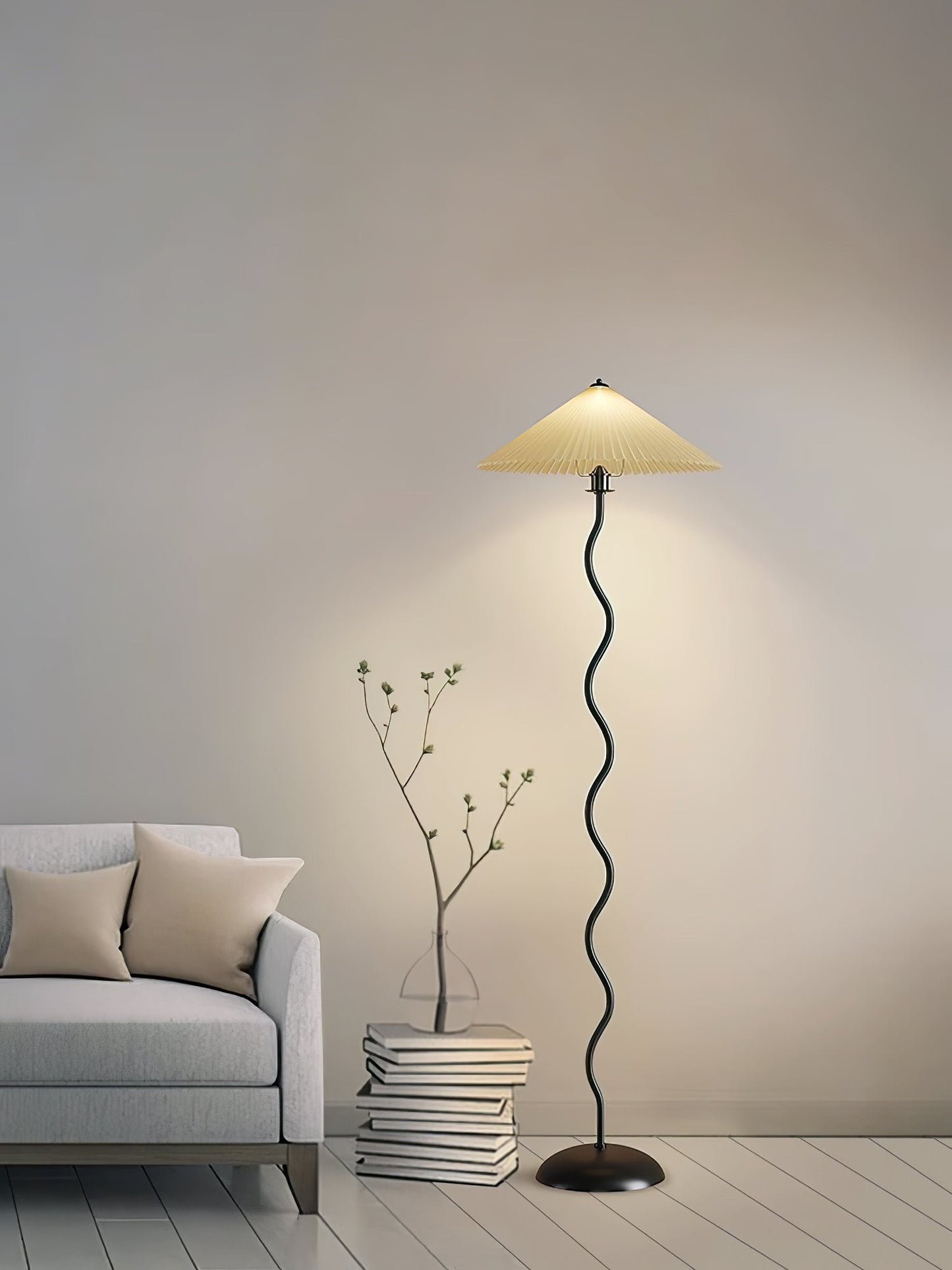 Modern Squiggle Floor Lamp with Adjustable Brightness and Energy-Effic