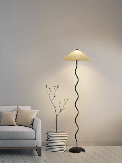 Modern Squiggle Floor Lamp with Adjustable Brightness and Energy-Effic