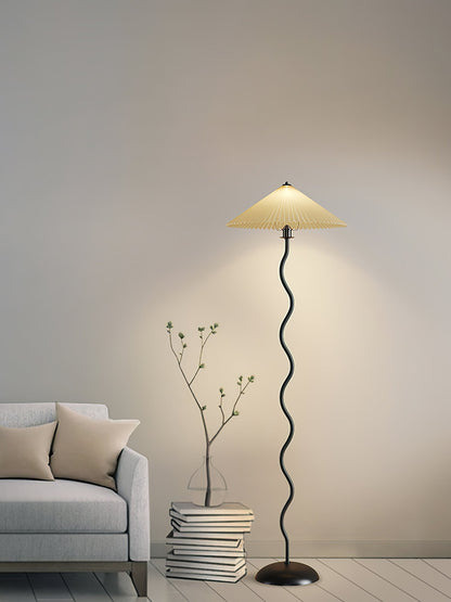 Modern Squiggle Floor Lamp with Adjustable Brightness and Energy-Effic