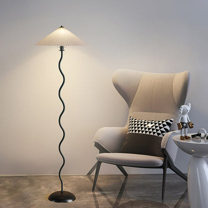 Modern Squiggle Floor Lamp with Adjustable Brightness and Energy-Effic