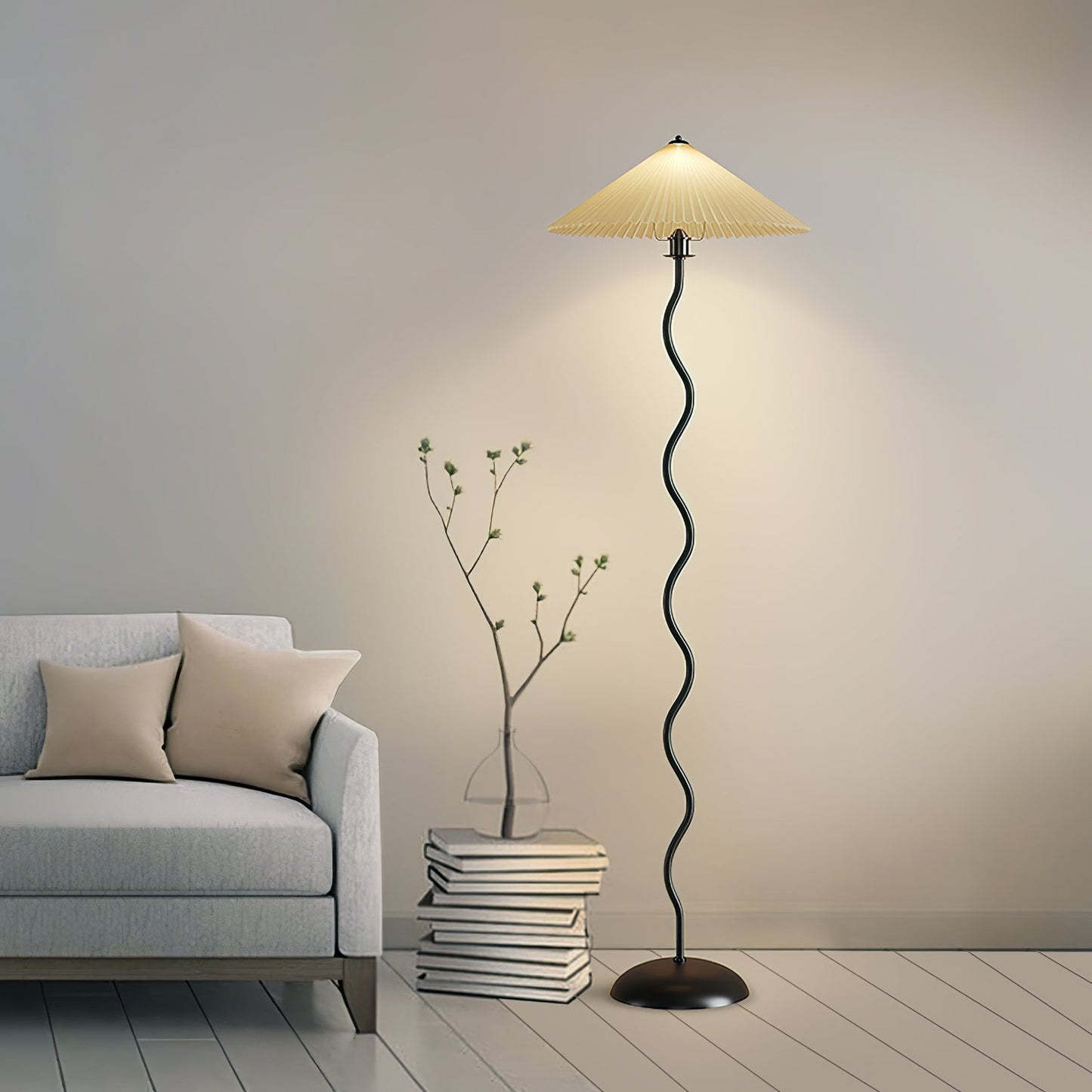 Modern Squiggle Floor Lamp with Adjustable Brightness and Energy-Effic