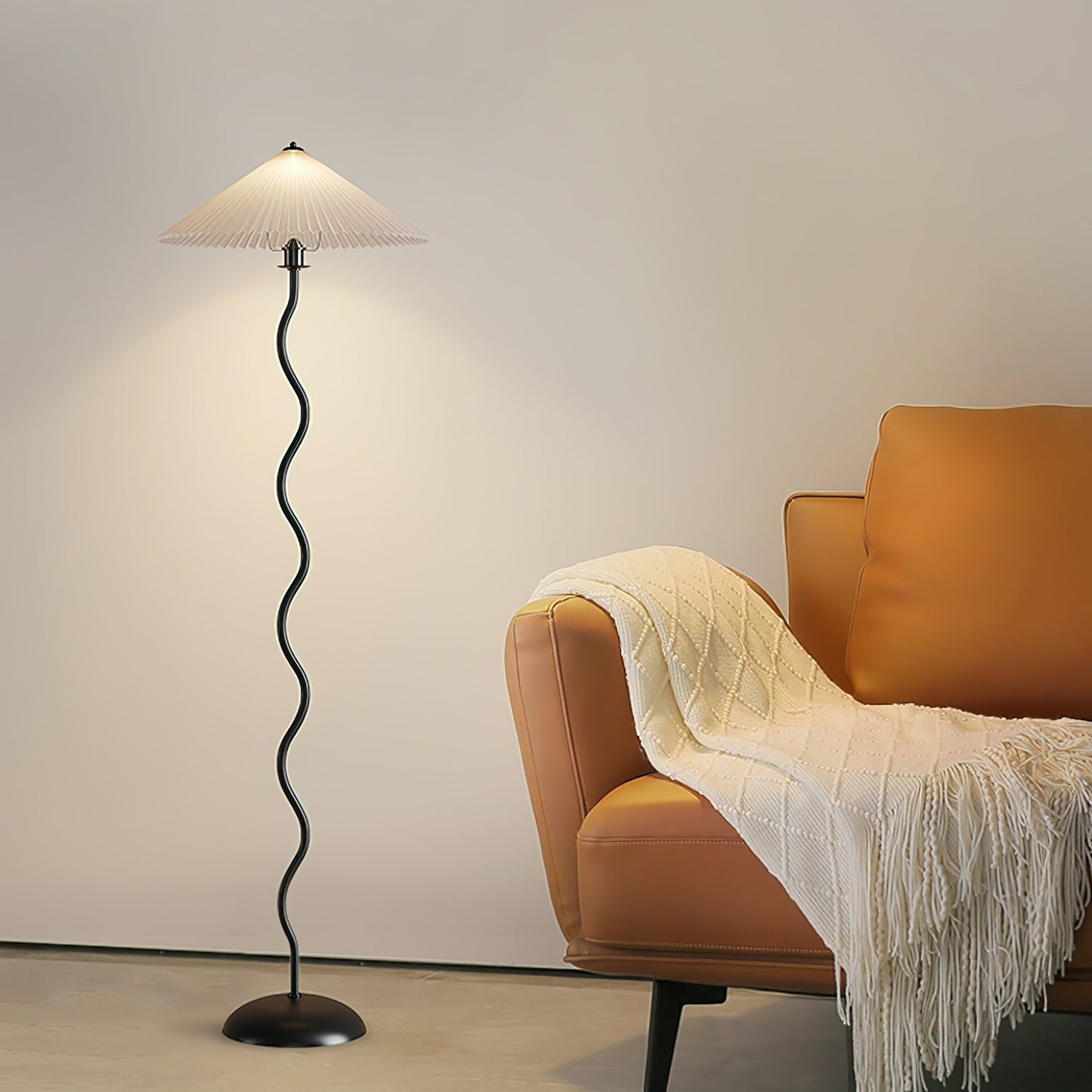 Modern Squiggle Floor Lamp with Adjustable Brightness and Energy-Effic