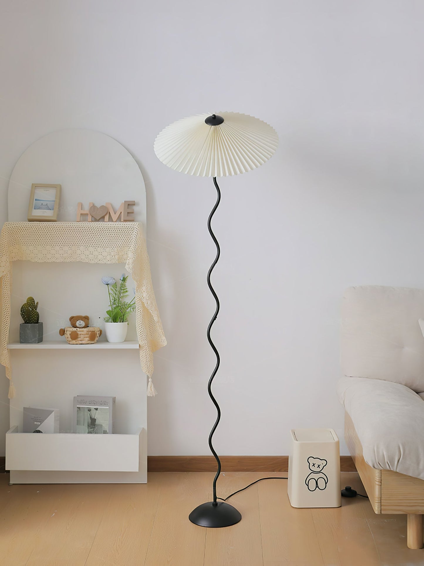 Modern Squiggle Floor Lamp with Adjustable Brightness and Energy-Effic