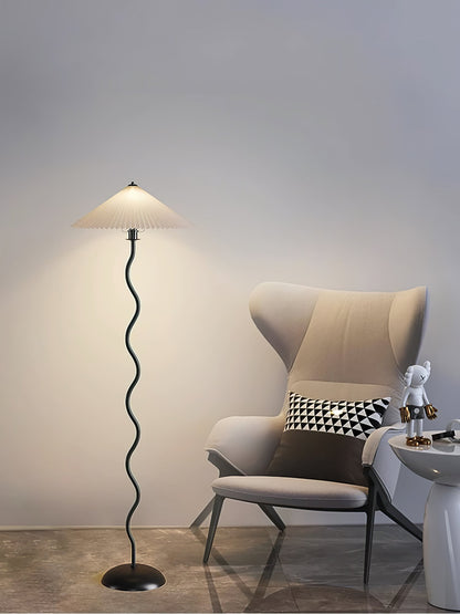 Modern Squiggle Floor Lamp with Adjustable Brightness and Energy-Effic
